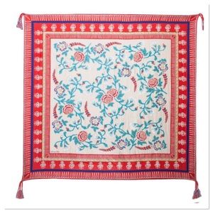 Johnny Was Red Flower Silk Scarf